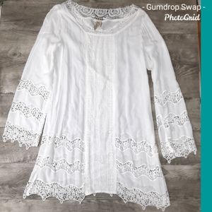 XCVI size M ivory boho lace tunic or mini dress